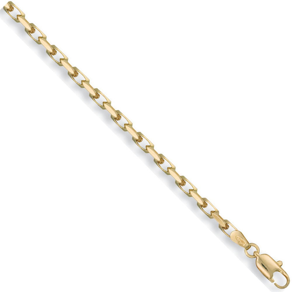 9ct Yellow Gold Diamond Cut Belcher Chain