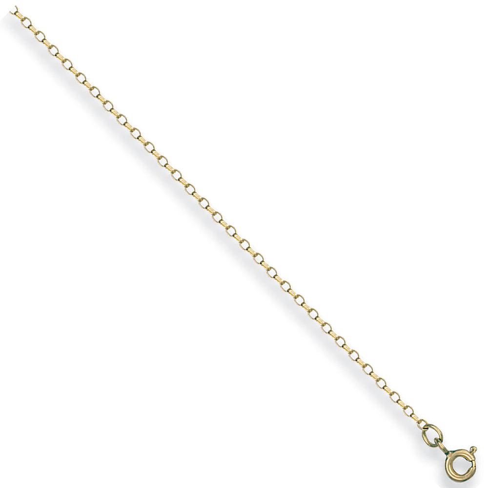 9ct Yellow Gold Open Diamond Cut Oval Belcher Chain