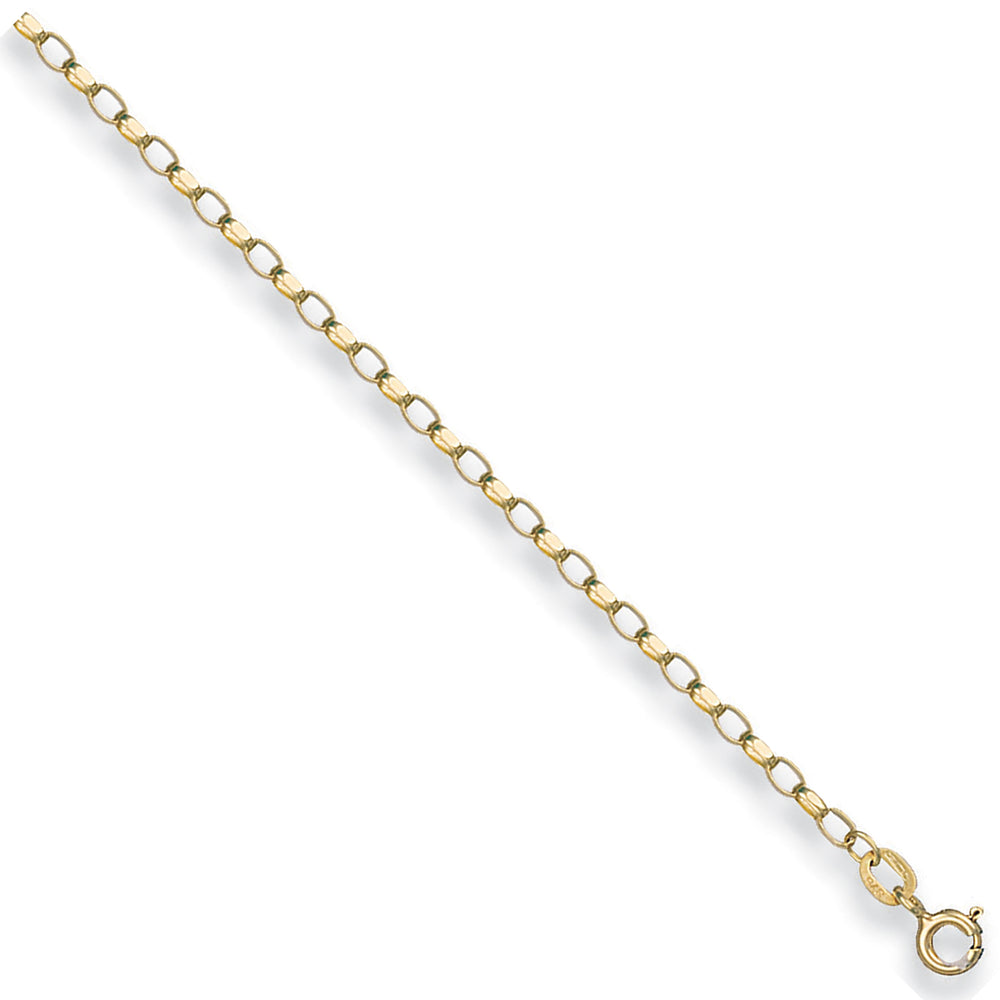 9ct Yellow Gold Open Diamond Cut Oval Belcher Chain