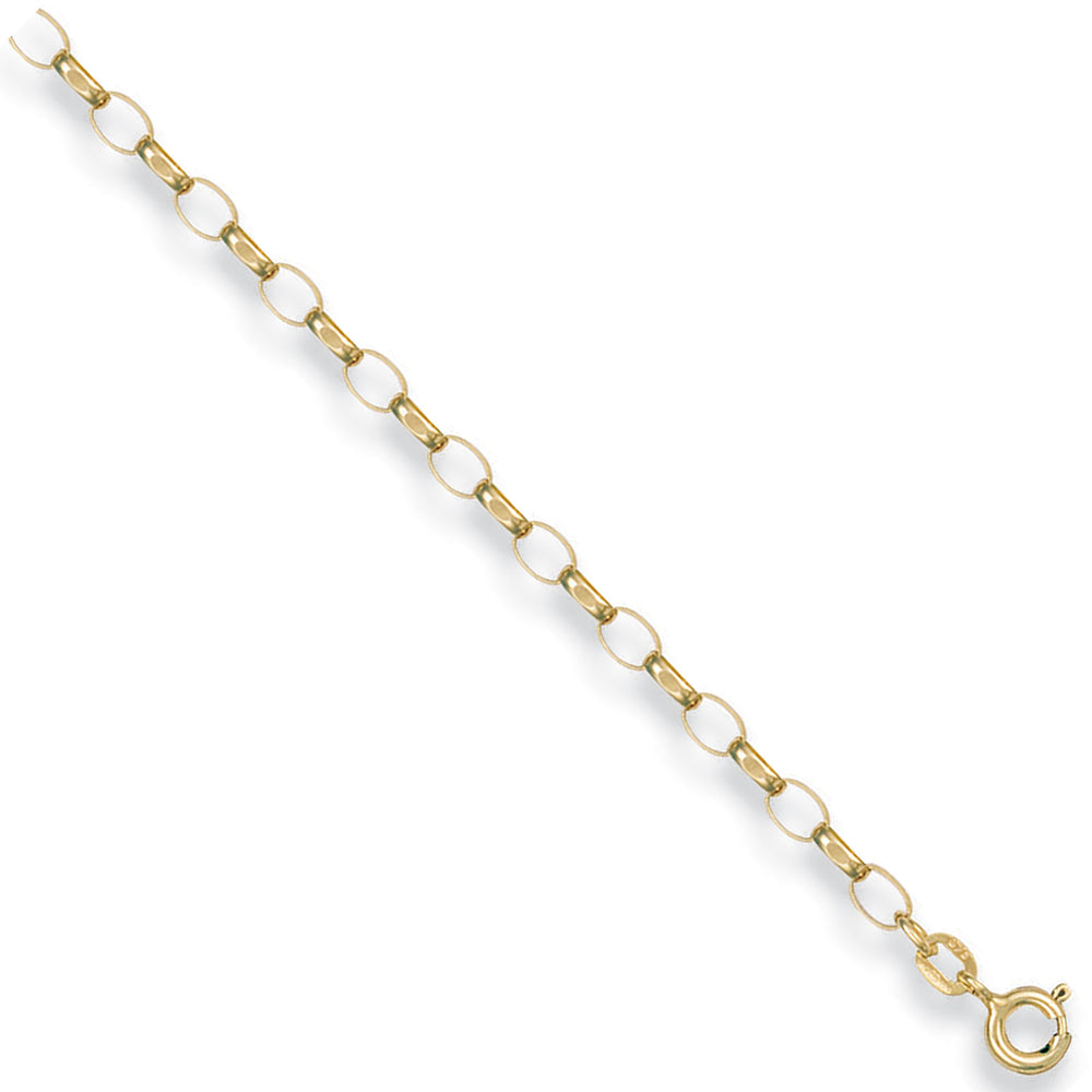 9ct Yellow Gold Open Diamond Cut Oval Belcher Chain