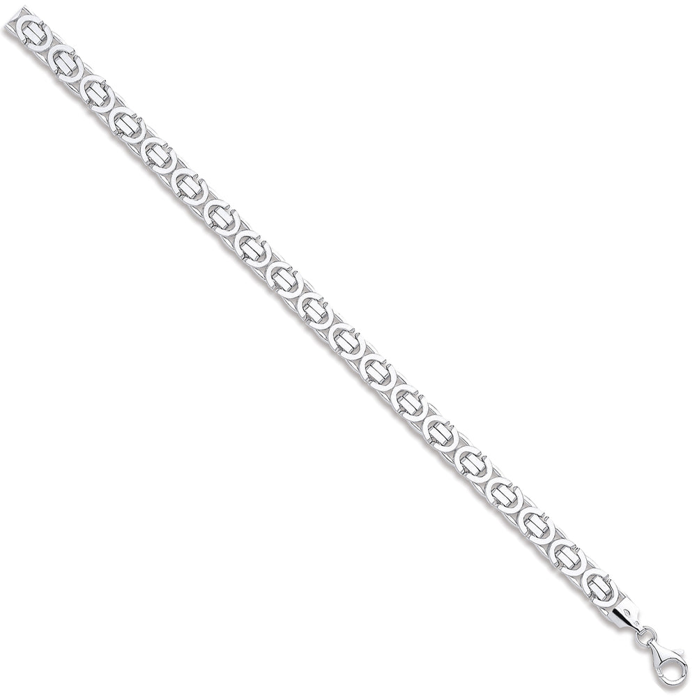 9ct White Gold Flat Byzantine Chain