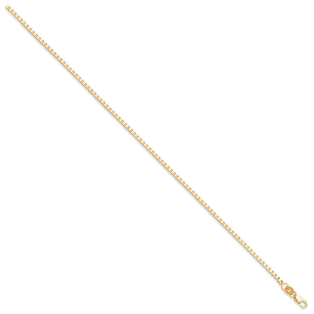 9ct Yellow Gold Hollow Square Cut Box Chain