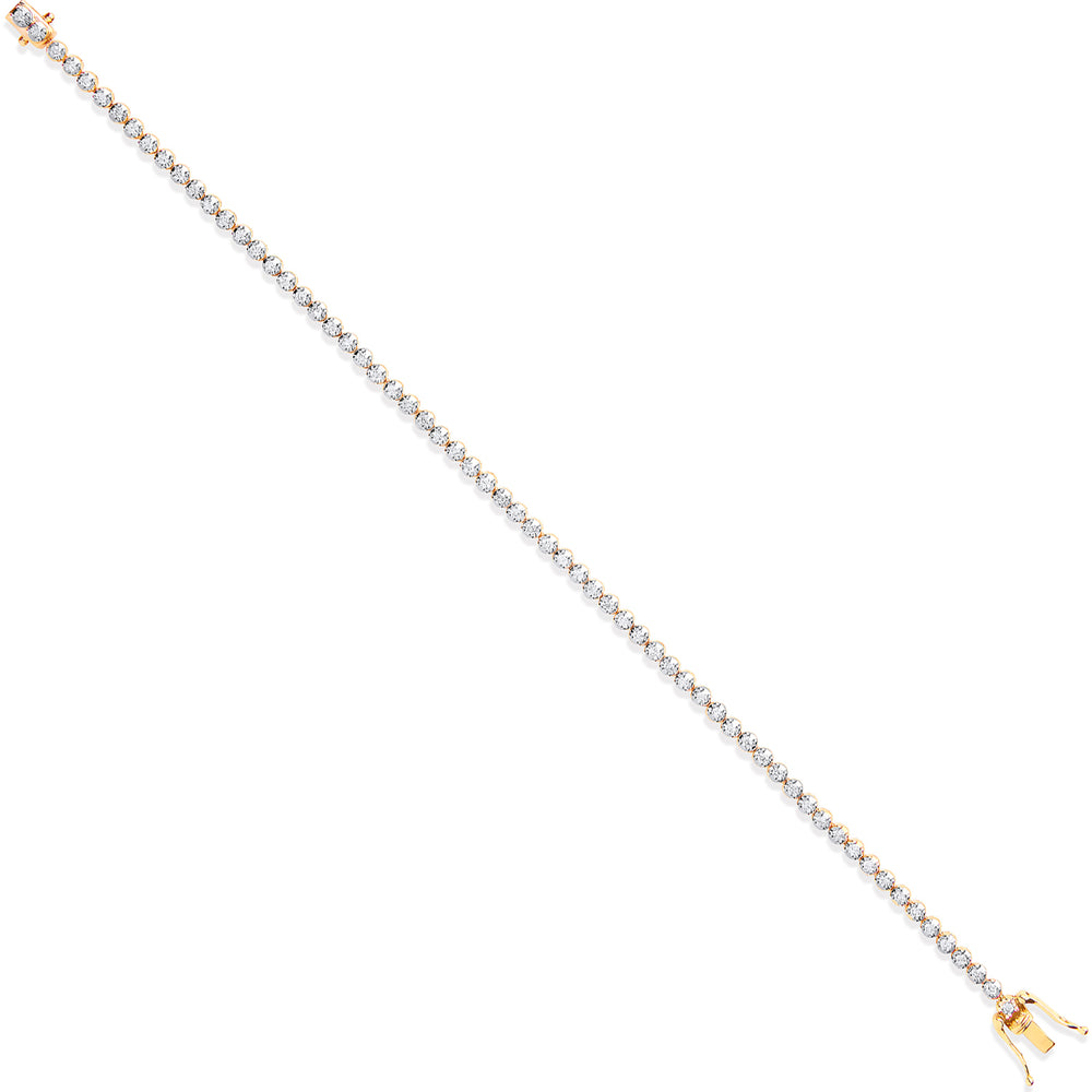 18ct Yellow Gold 1.00ctw Diamond Tennis Bracelet