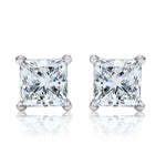 18ct White Gold 0.50ct Claw Set H/VS Princess Cut Diamond Stud Earrings