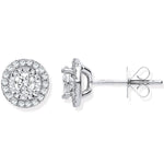 18ct White Gold Halo 0.47ctw Diamond Studs