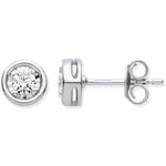 9ct White Gold Rub-Over Illusion Set 0.25ctw Diamond Studs