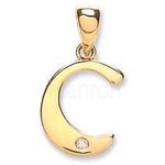 9ct Yellow Gold 0.01ct Diamond C Letter Pendant