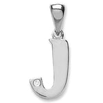 9ct White Gold 0.01ct Diamond I Letter Pendant