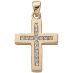 9ct Yellow Gold 0.32ct Diamond Cross