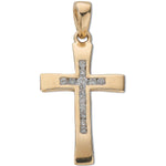 9ct Yellow Gold 0.12ct Diamond Cross