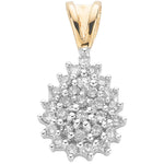 9ct Yellow Gold 0.25ct Diamond Cluster Pendant