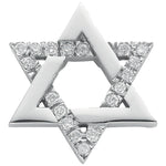 9ct White Gold 0.10ct Diamond Star of David Pendant