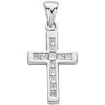 18ct White 0.44ct Princess Diamond Cross