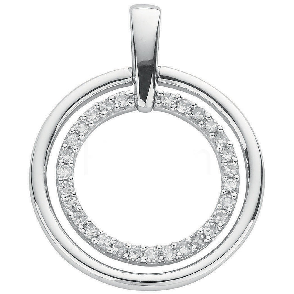 9ct White Gold 0.20ct Diamond Circle Pendant