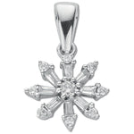 9ct White Gold 0.25ct Diamond Cluster Pendant