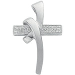 9ct White Gold 0.08ct Diamond Cross