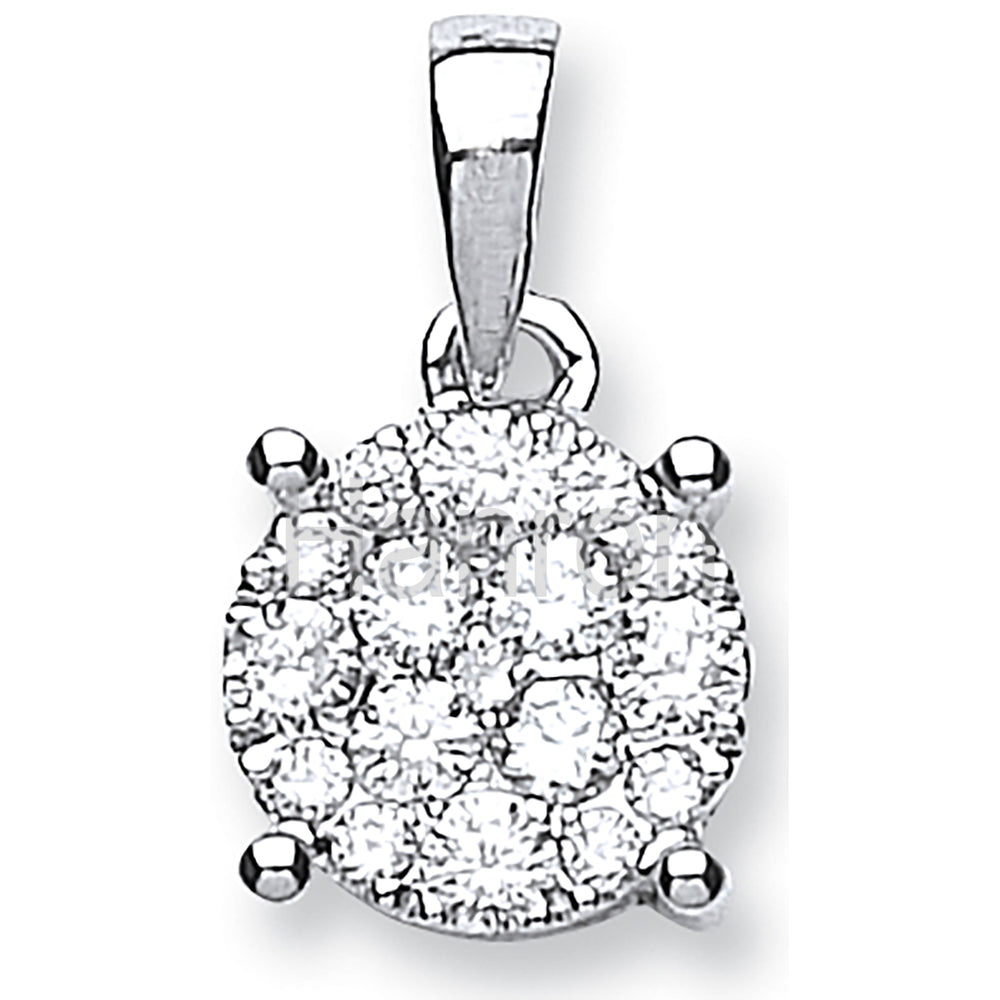 18ct White Gold 0.50ct Diamond Cluster Pendant