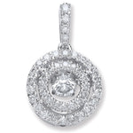 9ct White Gold 0.33ct Dancing Diamond Circle Pendant