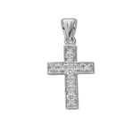 9ct White Gold 0.10ct Diamond Cross