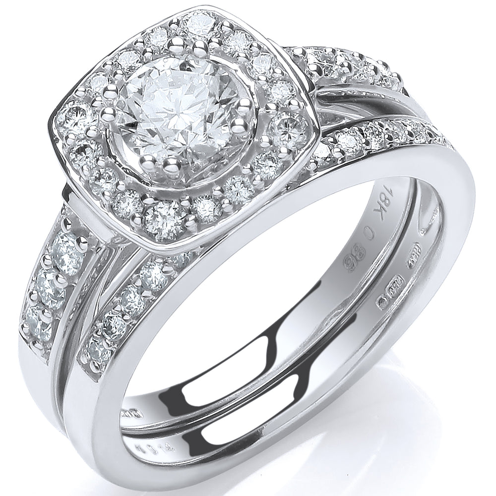 18ct White Gold 1.00ct Fancy Bridal Set