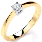 9ct Yellow Gold 0.10ct Solitaire Ring