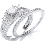 18ct White Gold 1.00ct Diamond Bridal Set Ring