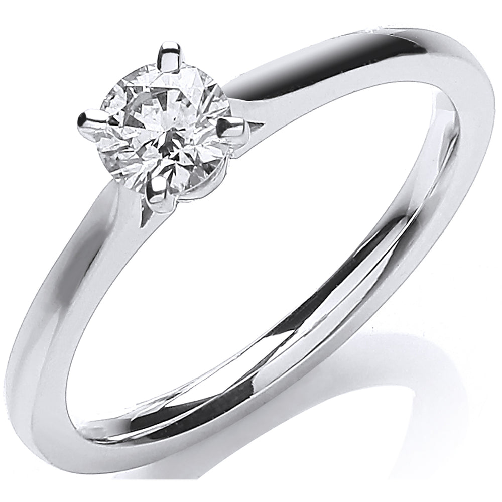 18ct White Gold 0.30ct Certificated Solitaire Ring