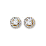 9ct Yellow Gold Cubic Zirconia Cluster Stud