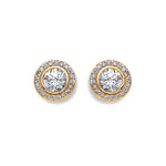 9ct Yellow Gold Halo Stud