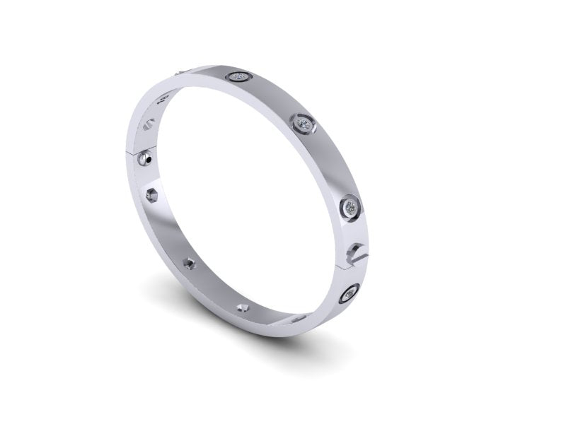 UK Made Screw Bangle (All Diamond)