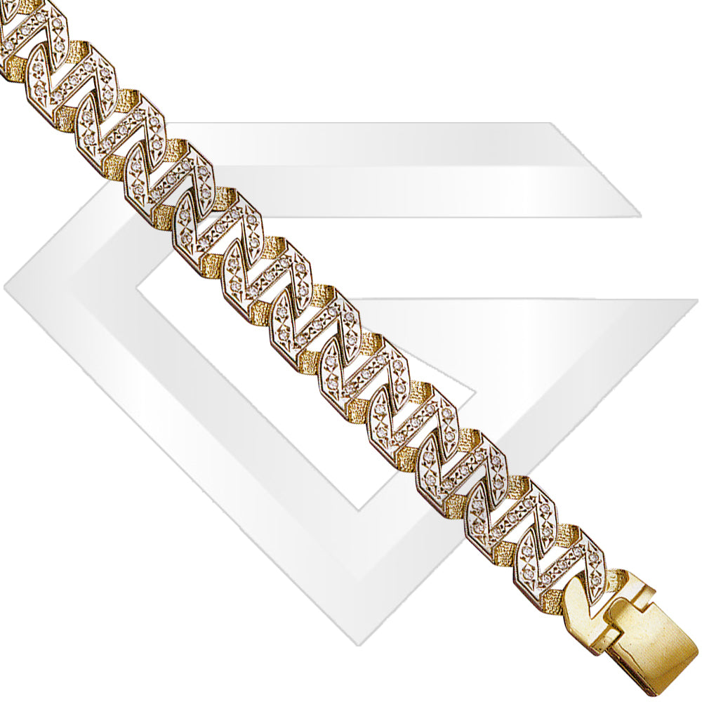 9ct Goa Cubic Zirconia Gold Chain / Bracelet (Gauge 4)