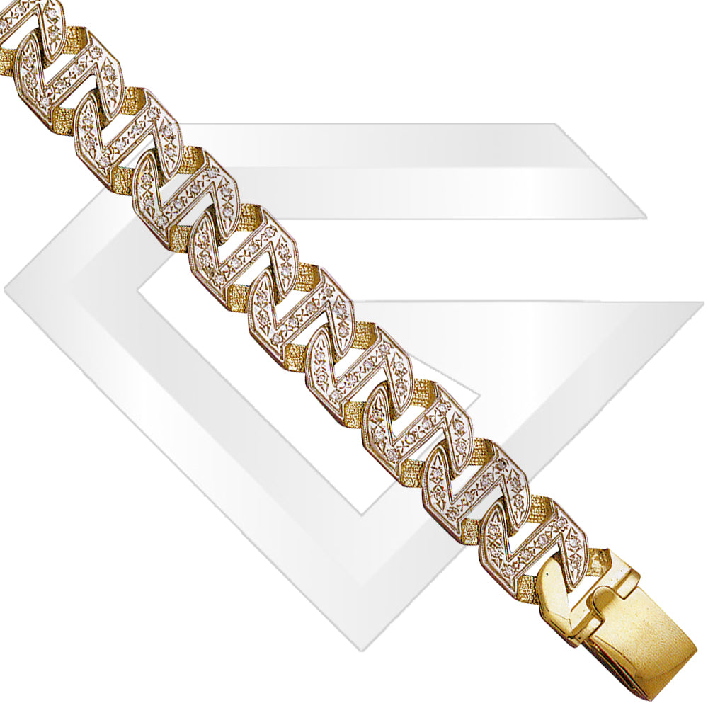 9ct Goa Cubic Zirconia Gold Chain / Bracelet (Gauge 5)