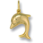 9ct Yellow Gold Dolphin Pendant