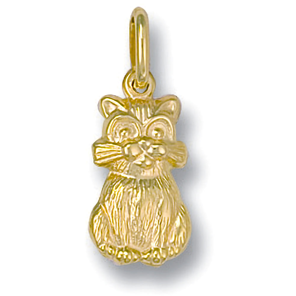 9ct Yellow Gold Cat Pendant