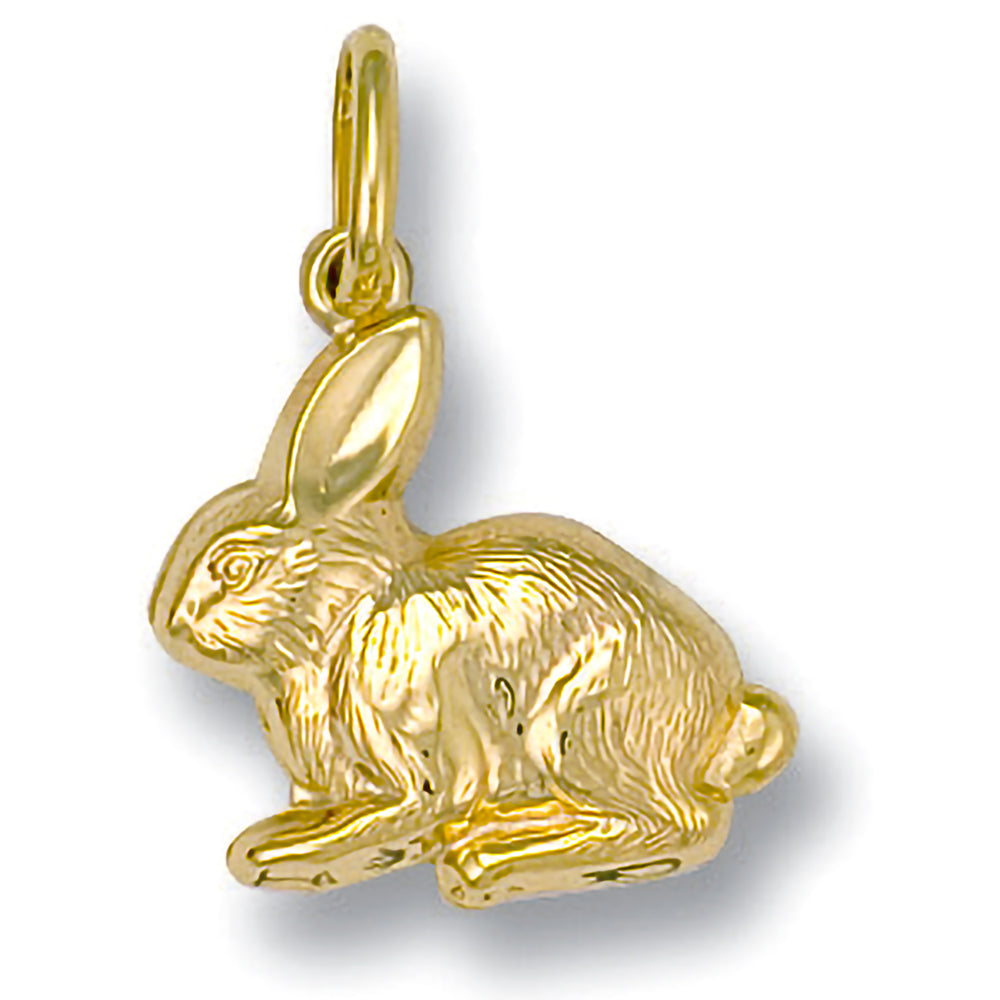 9ct Yellow Gold Rabbit Pendant