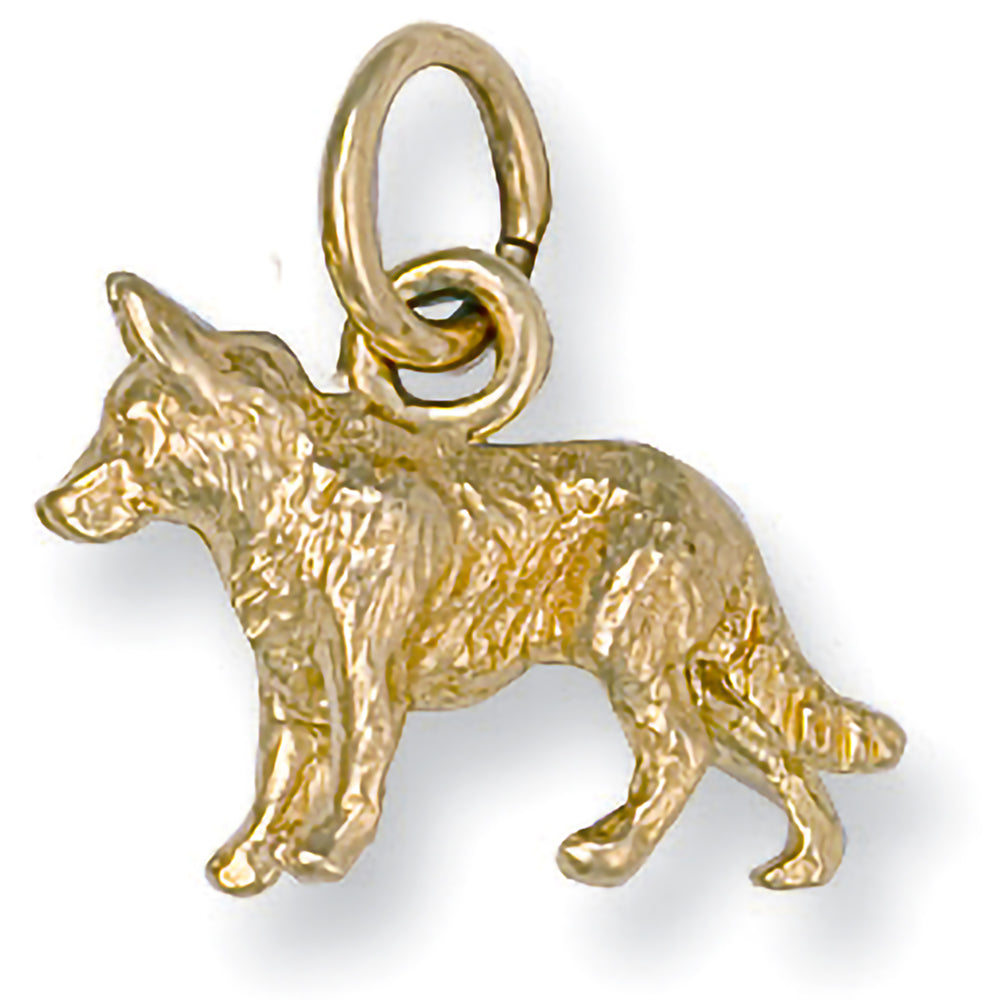 9ct Yellow Gold German Shepard Pendant