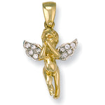 9ct Yellow Gold Cubic Zirconia Cherub Pendant