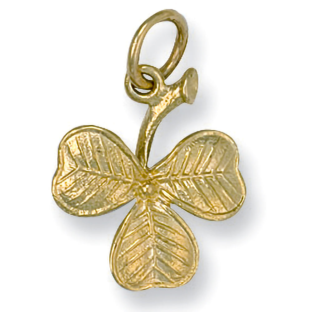 9ct Yellow Gold 3 Leaf Clover Pendant