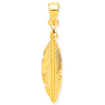 9ct Yellow Gold Feather Leaf Pendant