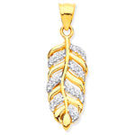 Y/G Cz Leaf Pendant