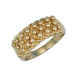 9ct Yellow Gold  Woven Back 3 Row Keeper Ring