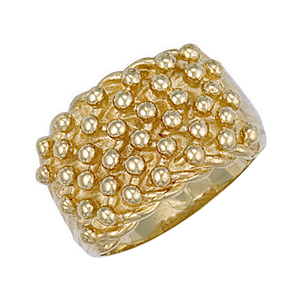 9ct Yellow Gold Woven Back 6 Row Keeper Ring