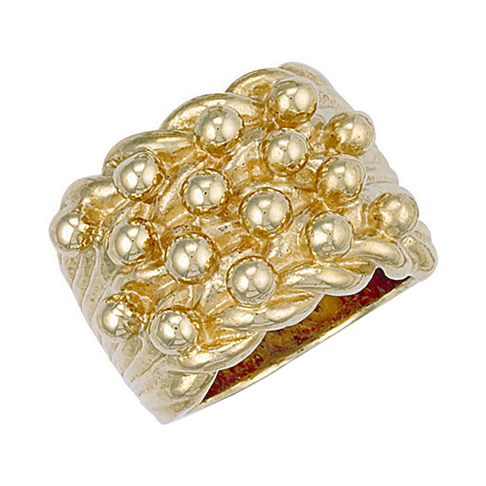 9ct Yellow Gold Woven Back 5 Row Keeper Ring