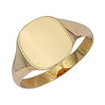 9ct Yellow Gold Cushion Plain Top Signet Ring