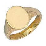 9ct Yellow Gold Oval Plain Top Signet Ring