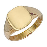 9ct Yellow Gold Cushion Plain Top Signet Ring