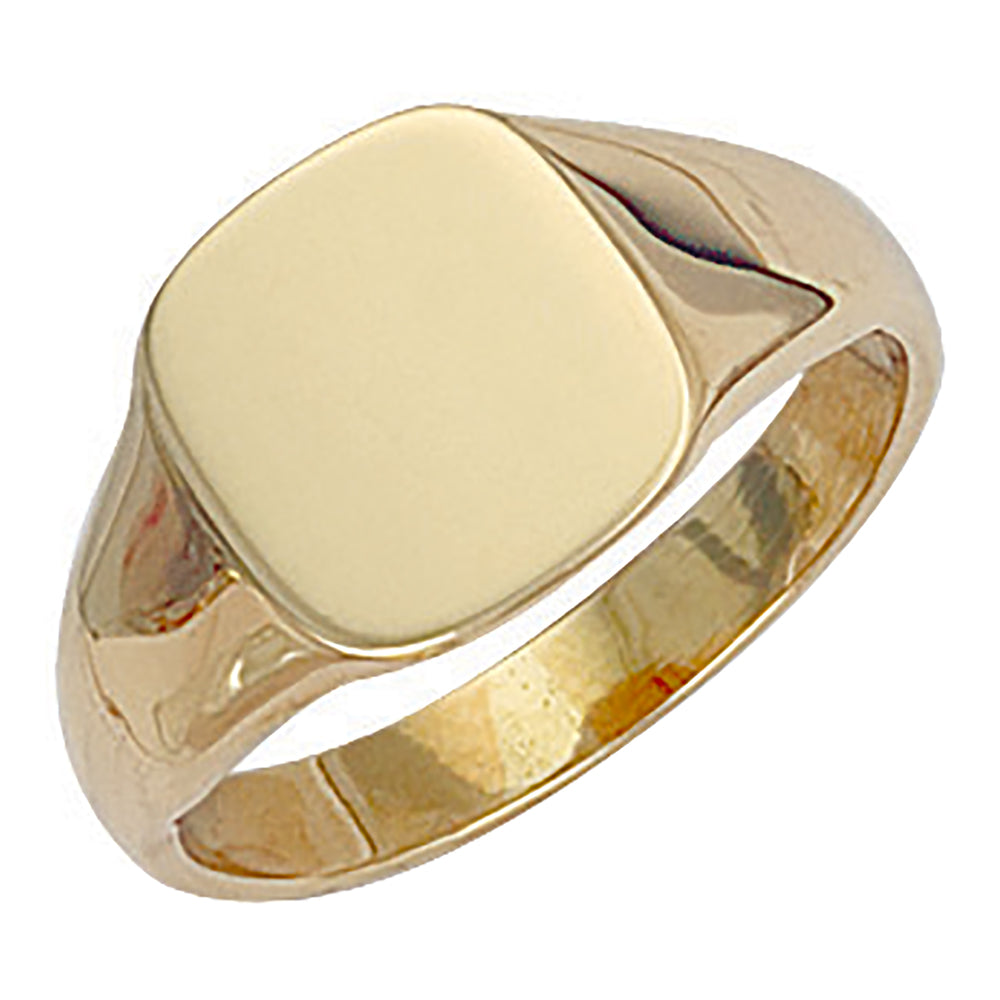 9ct Yellow Gold Cushion Plain Top Signet Ring