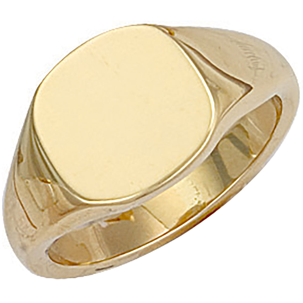 9ct Yellow Gold Cushion Plain Top Signet Ring