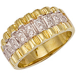 9ct Yellow Gold Rolex Style Cubic Zirconia Ring