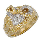 9ct Yellow Gold Cubic Zirconia Saddle Ring